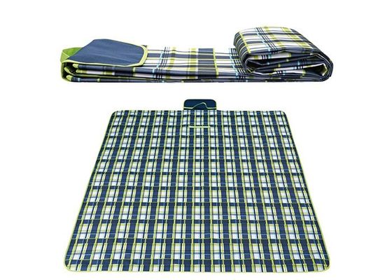 গুণমান  Polyester Waterproof Picnic Mat Backing For Beach Polyetser Peva Material কারখানা
