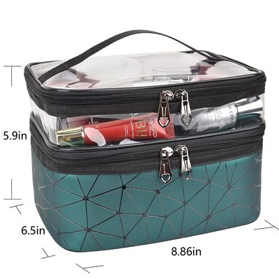 ডবল zippers জন্য 2 স্তর সঙ্গে গরম বিক্রয় অঙ্গরাগ ব্যাগ
