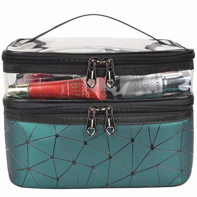 ডবল zippers জন্য 2 স্তর সঙ্গে গরম বিক্রয় অঙ্গরাগ ব্যাগ
