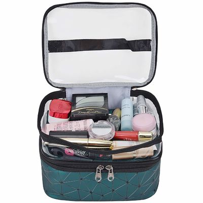 ডবল zippers জন্য 2 স্তর সঙ্গে গরম বিক্রয় অঙ্গরাগ ব্যাগ