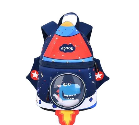 রকেট আকার SBR শিশুদের ব্যাকপ্যাক 3D Neoprene শিক্ষা ব্যাগ 31 * 24 * 15 সেমি